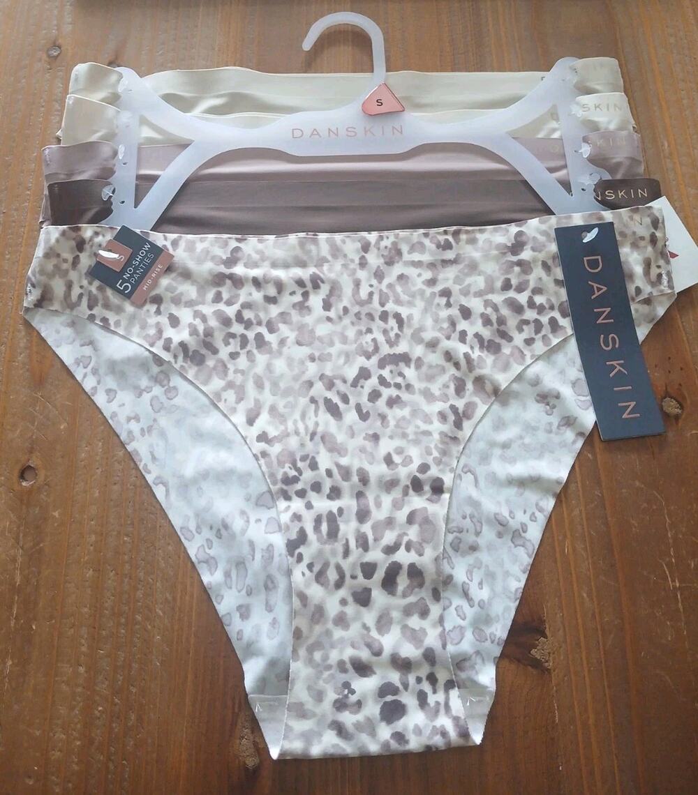 5-Pack Danskin Women's No-Show Laser-Cut Cheeky Panties Nudes Multicolor Small